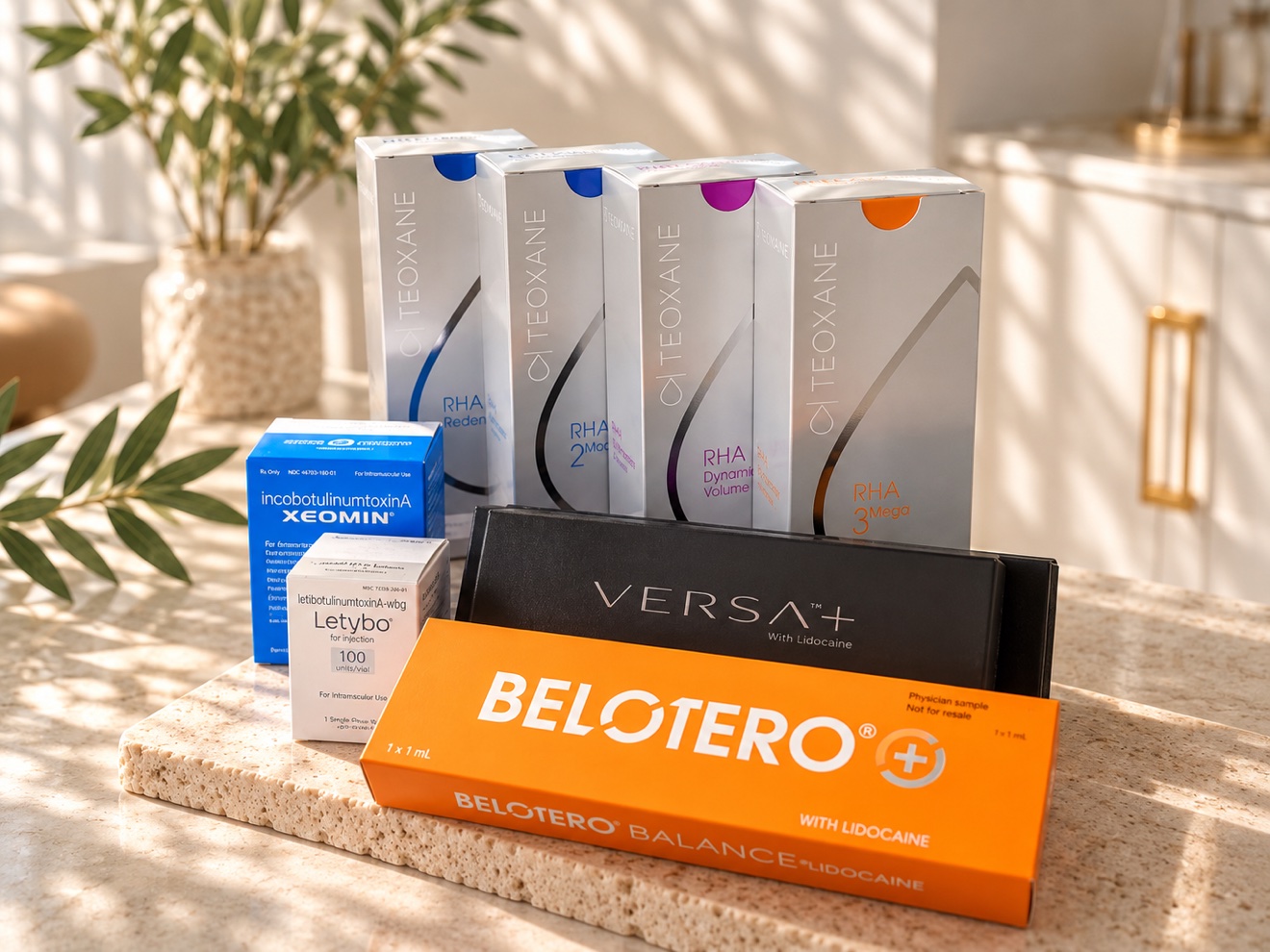 Aesthetic injectable products at Amplify Clinic